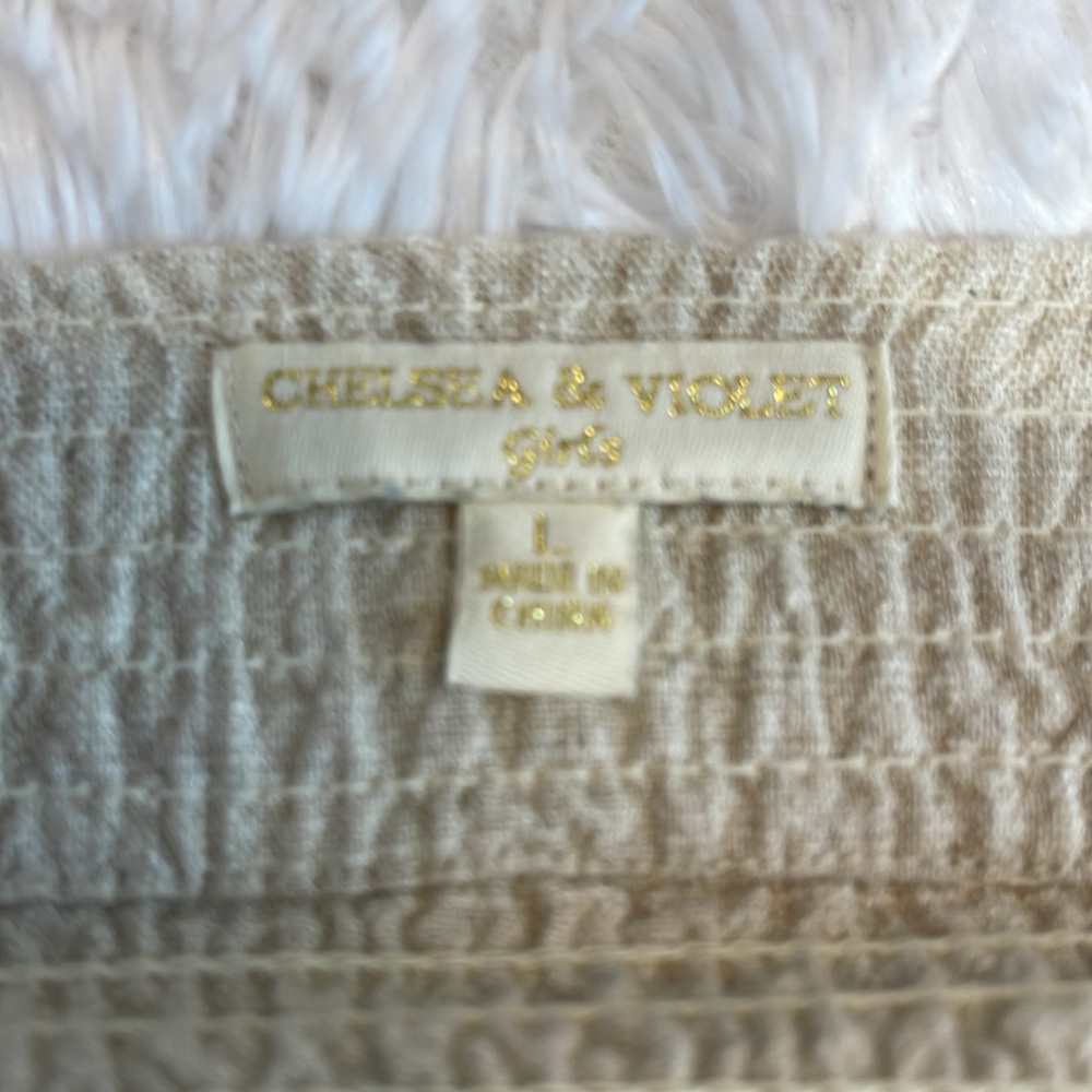 CHELSEA & VIOLET GIRLS SIZE L TOP AND SKIRT LIGHT TAN COLOR - Picture 6 of 6